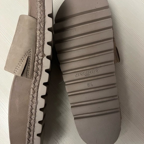 Brand new JSlides sandals. Taupe color leather suede. - Picture 6 of 7